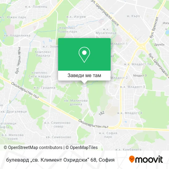 булевард „св. Климент Охридски“ 68 карта