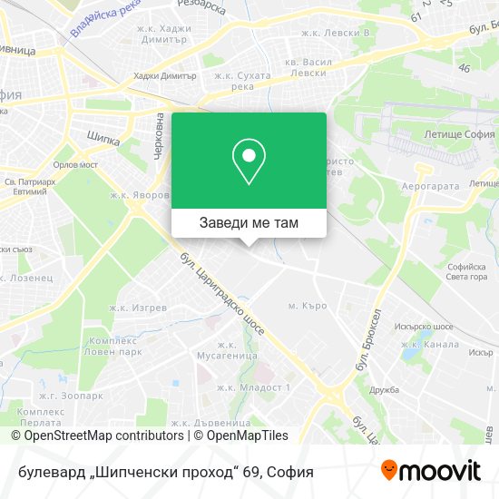 булевард „Шипченски проход“ 69 карта