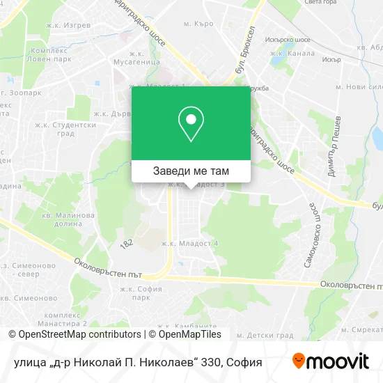 улица „д-р Николай П. Николаев“ 330 карта