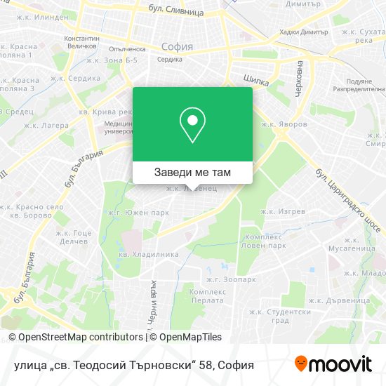 улица „св. Теодосий Търновски“ 58 карта
