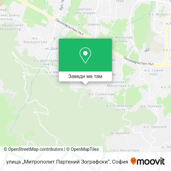 улица „Митрополит Партений Зографски“ карта