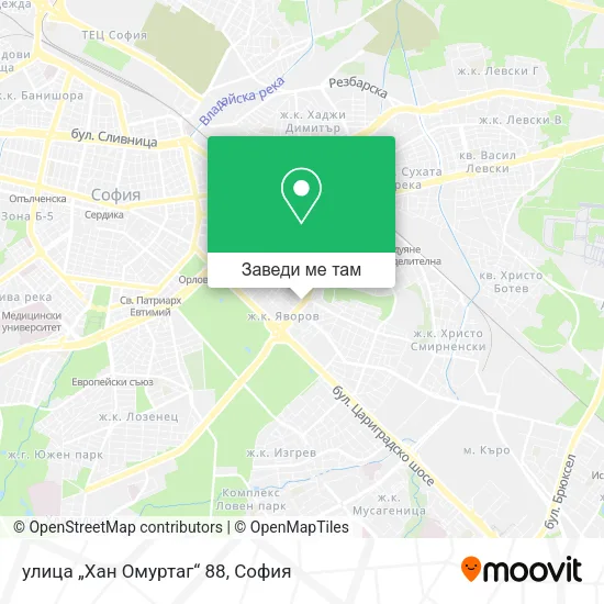 улица „Хан Омуртаг“ 88 карта