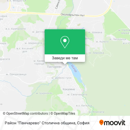 Район "Панчарево" Столична община карта