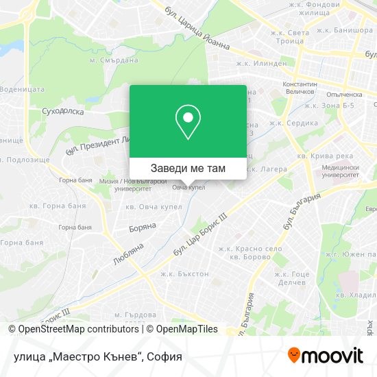 улица „Маестро Кънев“ карта