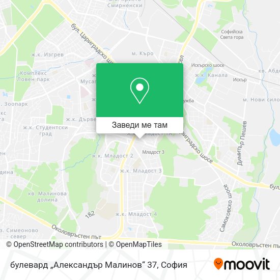 булевард „Александър Малинов“ 37 карта