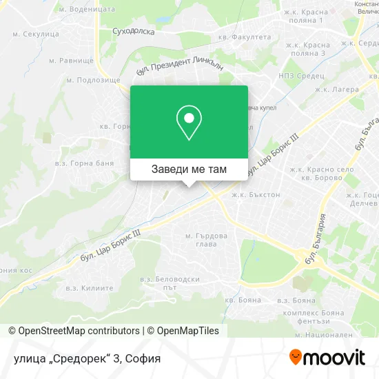 улица „Средорек“ 3 карта