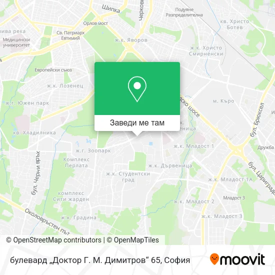 булевард „Доктор Г. М. Димитров“ 65 карта