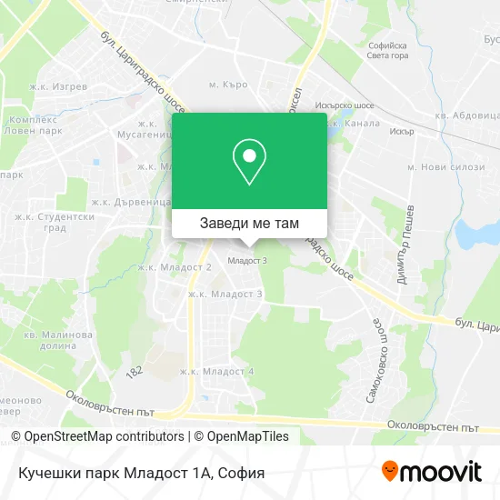 Кучешки парк Младост 1А карта