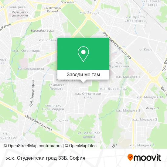ж.к. Студентски град 33Б карта