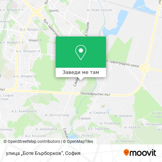 улица „Боте Бърборков“ карта
