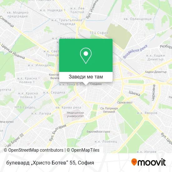 булевард „Христо Ботев“ 55 карта