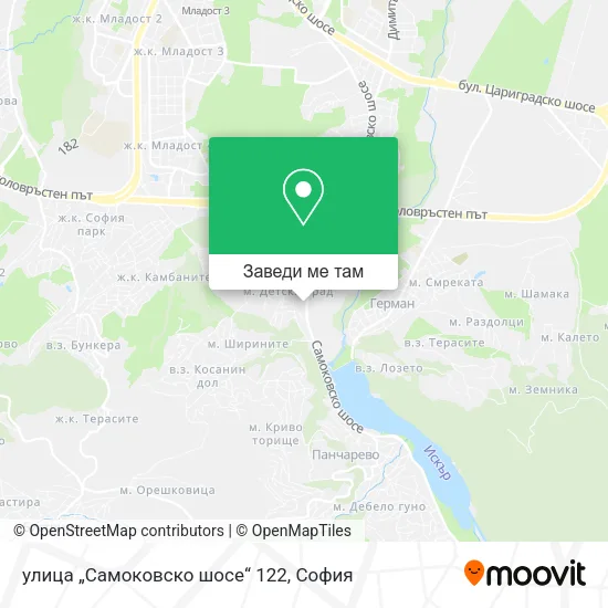 улица „Самоковско шосе“ 122 карта