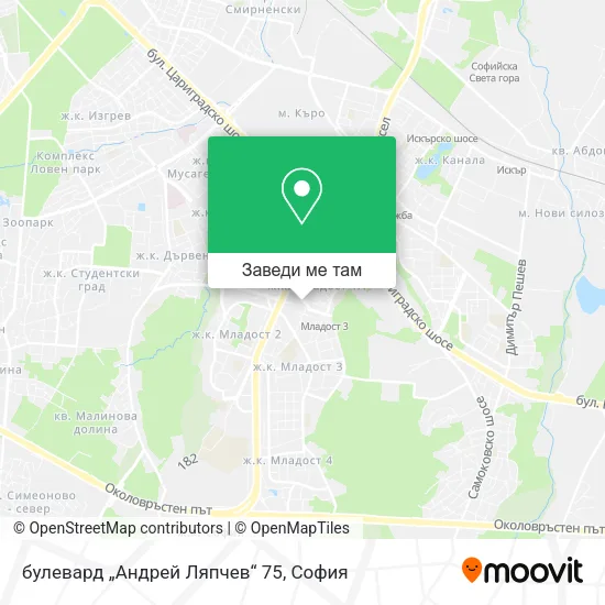 булевард „Андрей Ляпчев“ 75 карта