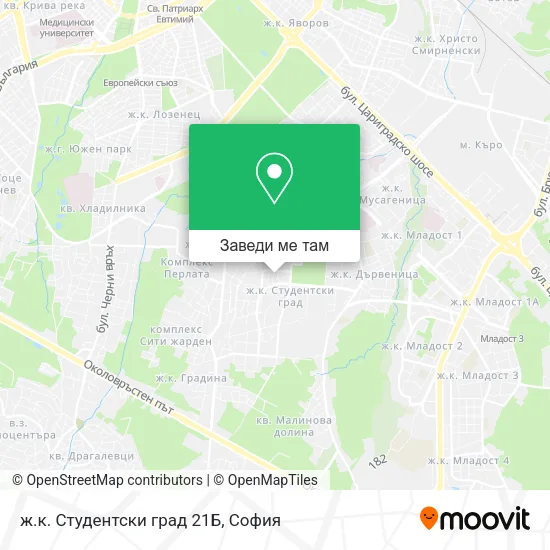 ж.к. Студентски град 21Б карта