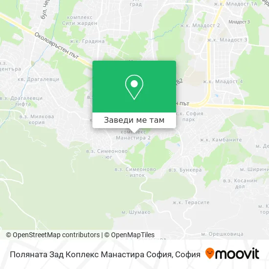 Поляната Зад Коплекс Манастира София карта