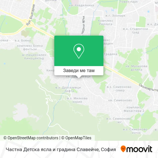 Частна Детска ясла и градина Славейче карта