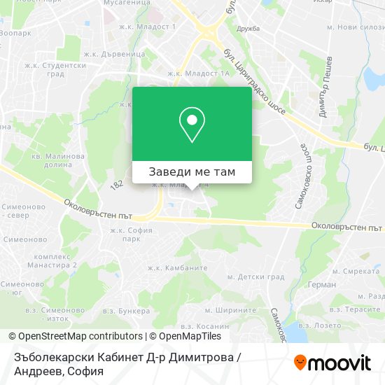 Зъболекарски Кабинет Д-р Димитрова / Андреев карта