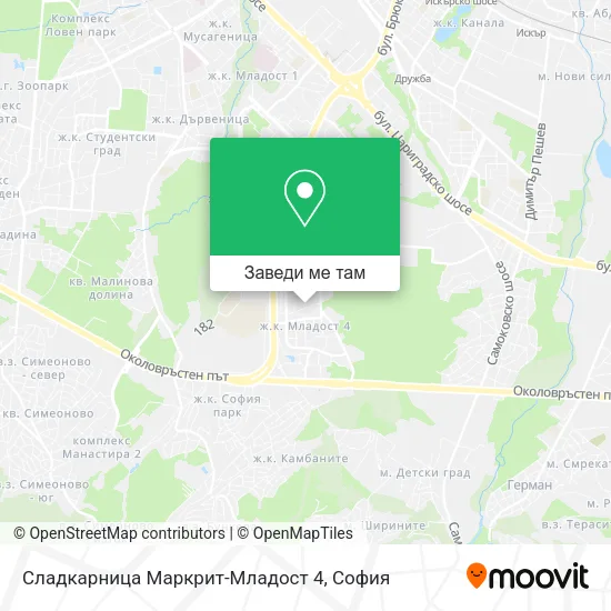 Сладкарница Маркрит-Младост 4 карта