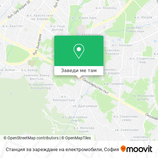 Станция за зареждане на електромобили карта