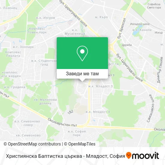 Християнска Баптистка църква - Младост карта