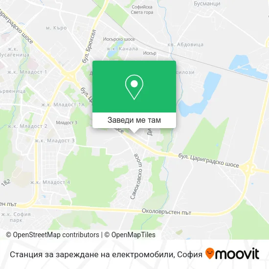 Станция за зареждане на електромобили карта