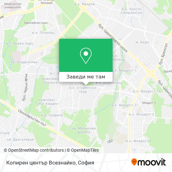 Копирен център Всезнайко карта