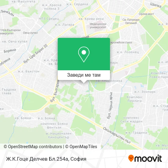 Ж.К.Гоце Делчев Бл.254а карта