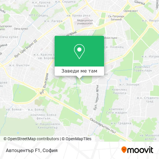 Автоцентър F1 карта