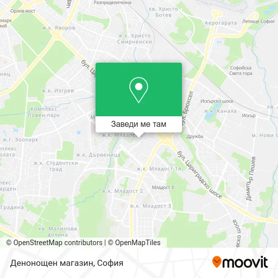 Денонощен магазин карта