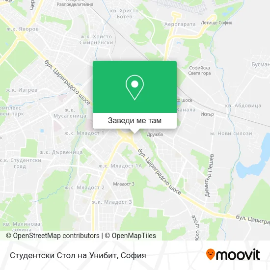 Студентски Стол на Унибит карта