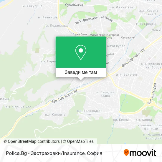 Polica.Bg - Застраховки / Insurance карта