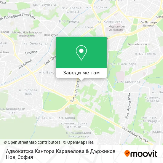 Адвокатска Кантора Каравелова & Държиков Нов карта