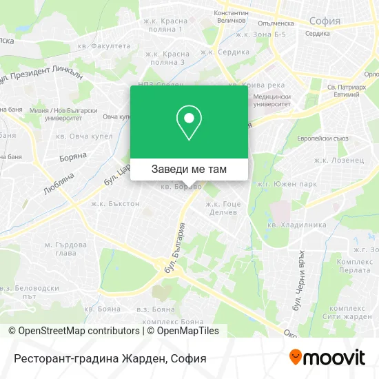 Ресторант-градина Жарден карта