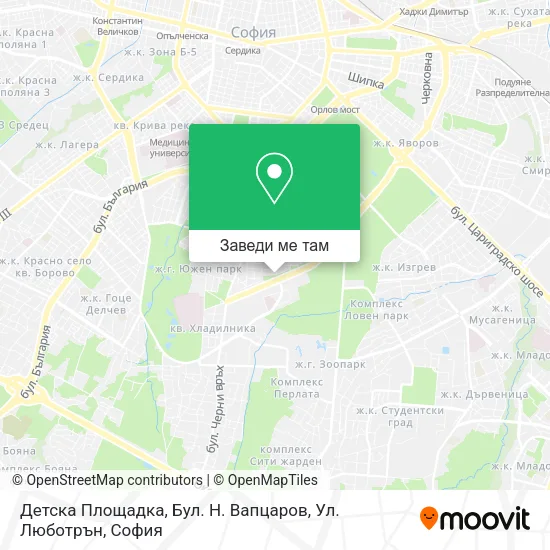 Детска Площадка, Бул. Н. Вапцаров, Ул. Люботрън карта