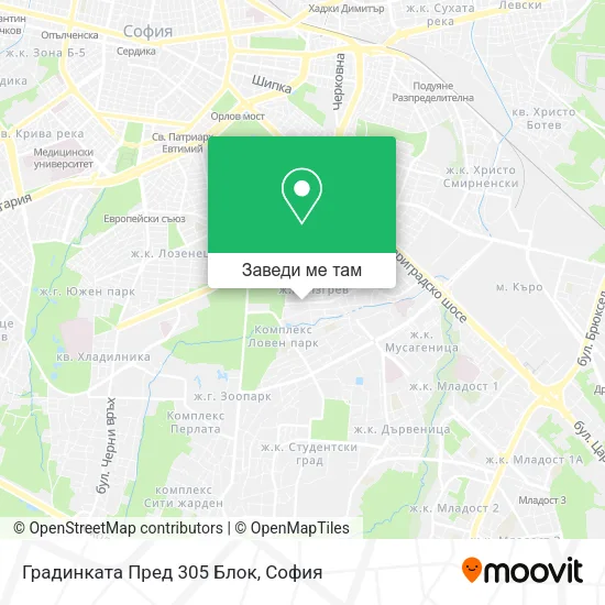 Градинката Пред 305 Блок карта