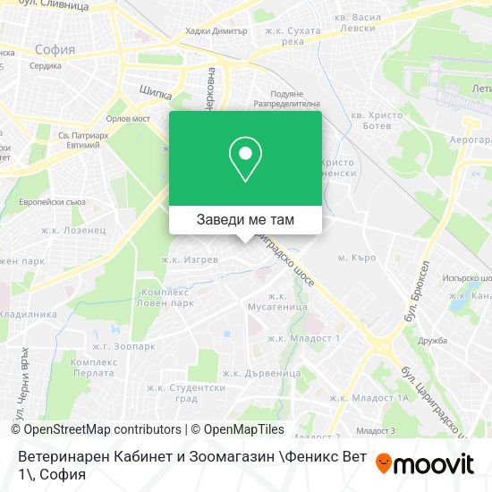 Ветеринарен Кабинет и Зоомагазин \Феникс Вет 1\ карта