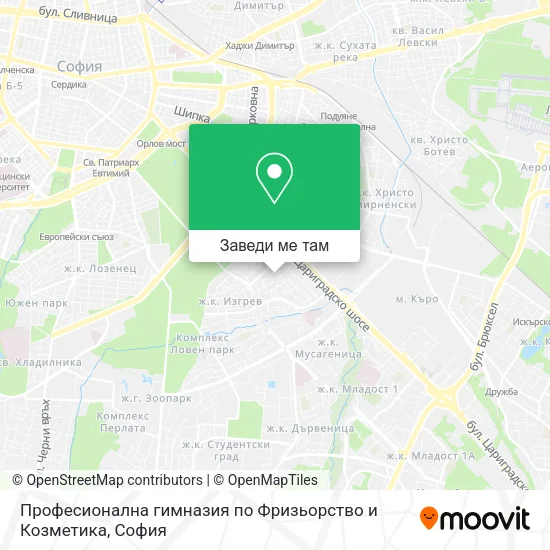 Професионална гимназия по Фризьорство и Козметика карта
