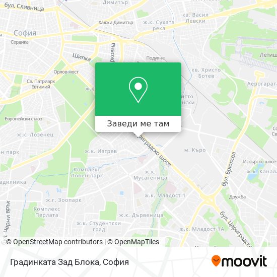 Градинката Зад Блока карта