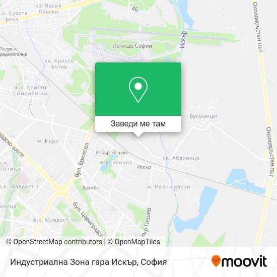 Индустриална Зона гара Искър карта