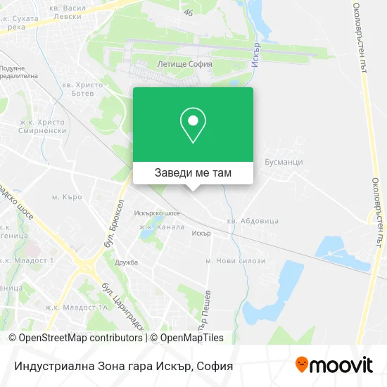 Индустриална Зона гара Искър карта