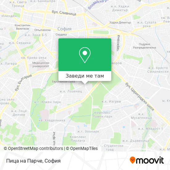 Пица на Парче карта