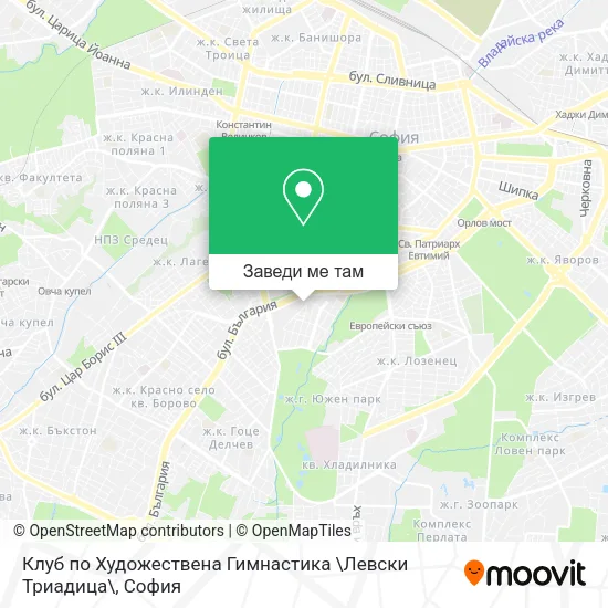 Клуб по Художествена Гимнастика \Левски Триадица\ карта