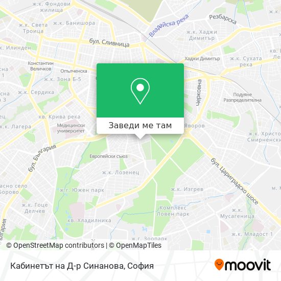Кабинетът на Д-р Синанова карта