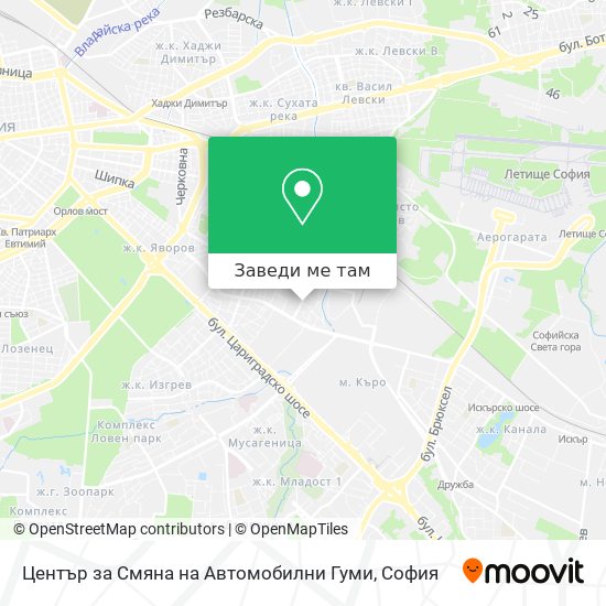 Център за Смяна на Автомобилни Гуми карта
