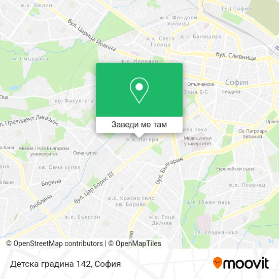 Детска градина 142 карта