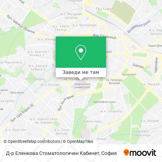 Д-р Еленкова Стоматологичен Кабинет карта