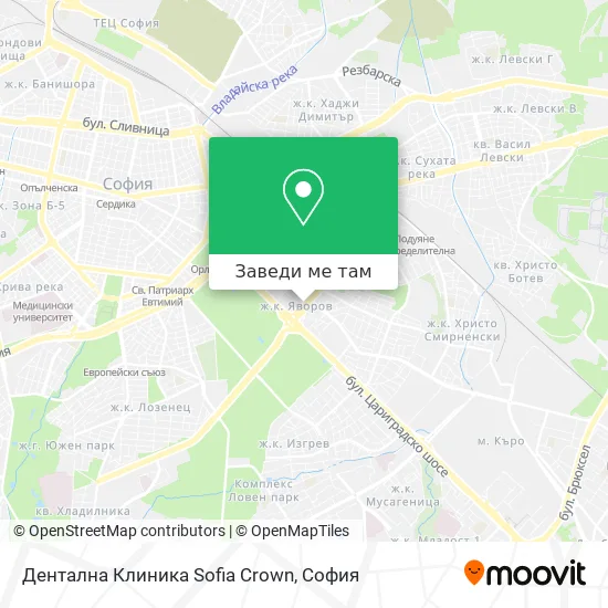 Дeнтална Клиника Sofia Crown карта