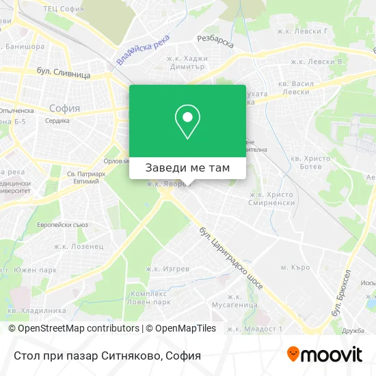 Стол при пазар Ситняково карта