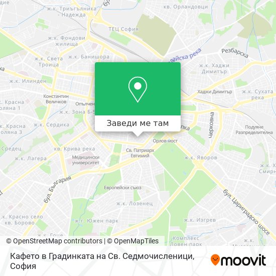 Кафето в Градинката на Св. Седмочисленици карта