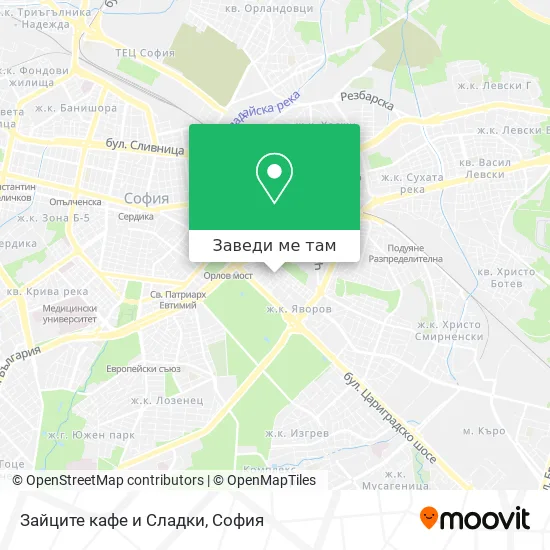 Зайците кафе и Сладки карта